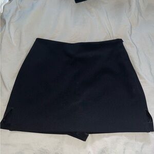 Express Editor Super High Waisted Mini Skort Black Size 6